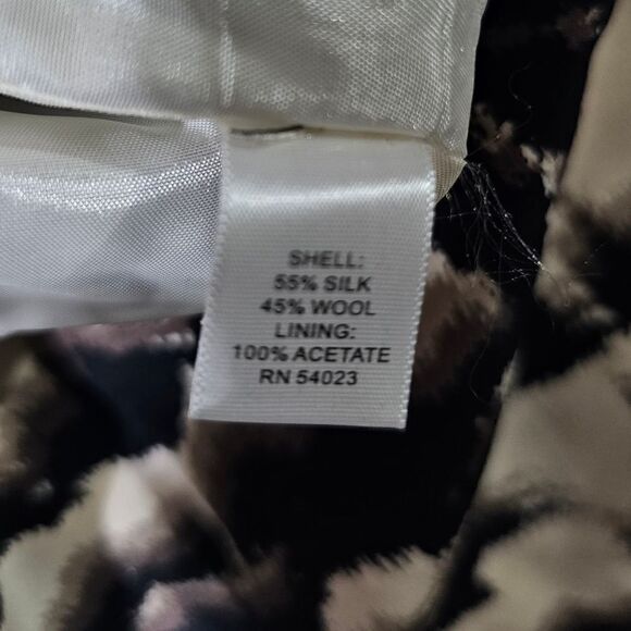 BANANA REPUBLIC Animal Print Silk/Wool Sleeveless Dress - Size 10 - Picture 7 of 7